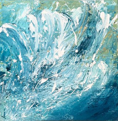 FURIA Olas abstractas en tonos azules y blancos, creando un efecto dinámico y fluido.